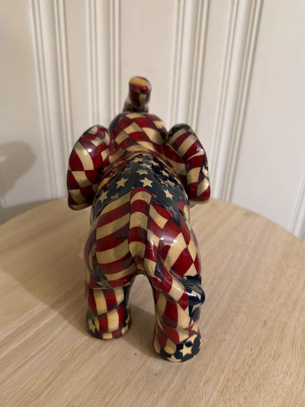 Porcelain Patriotic American Flag Elephant