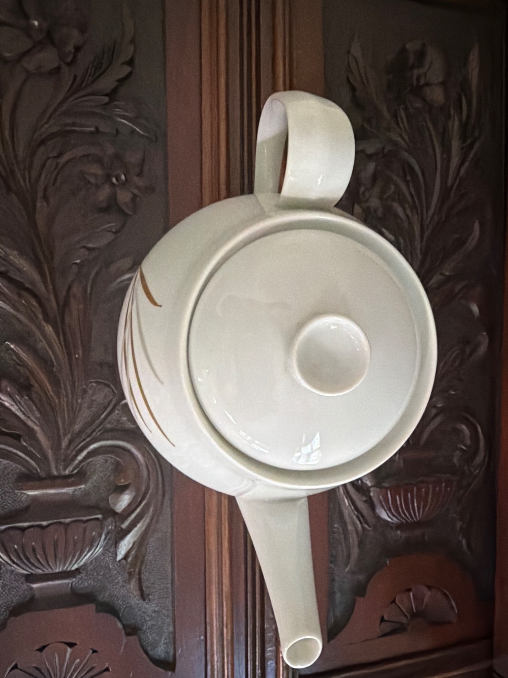Rosenthal Continental Royal Gray and Gold Leaves Teapot