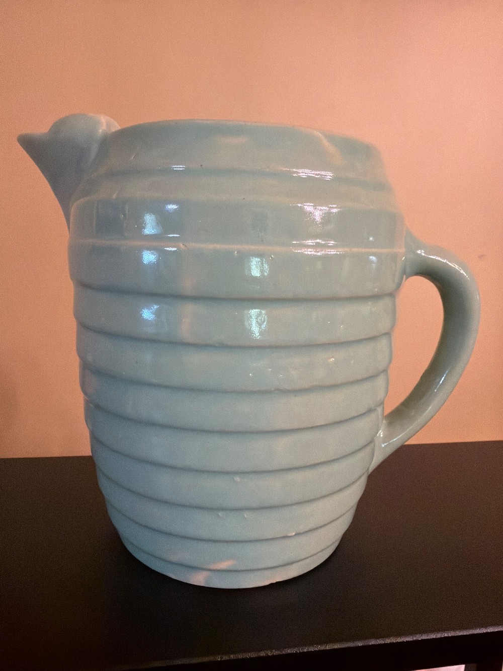 Rare Aqua Mint Green Pitcher USA