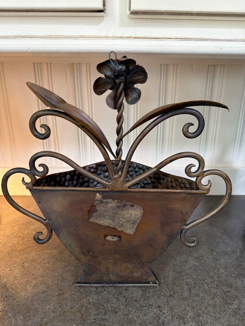 Decorative Hammered Metal Wall Pocket