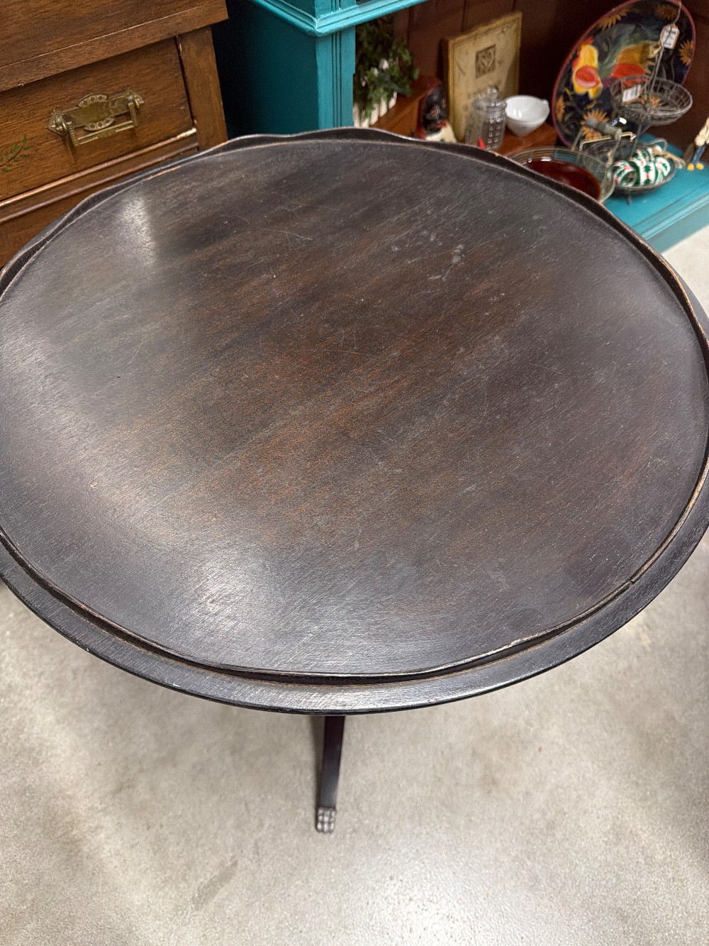 Antique Claw Foot Round Side Table