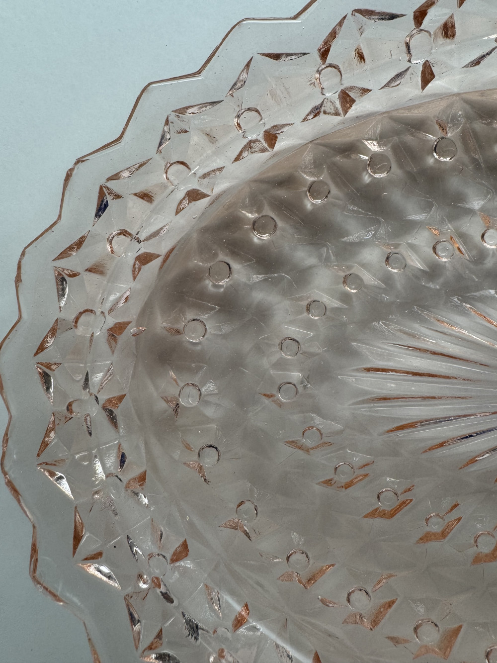 PINK DEPRESSION GLASS OVAL PLATTER