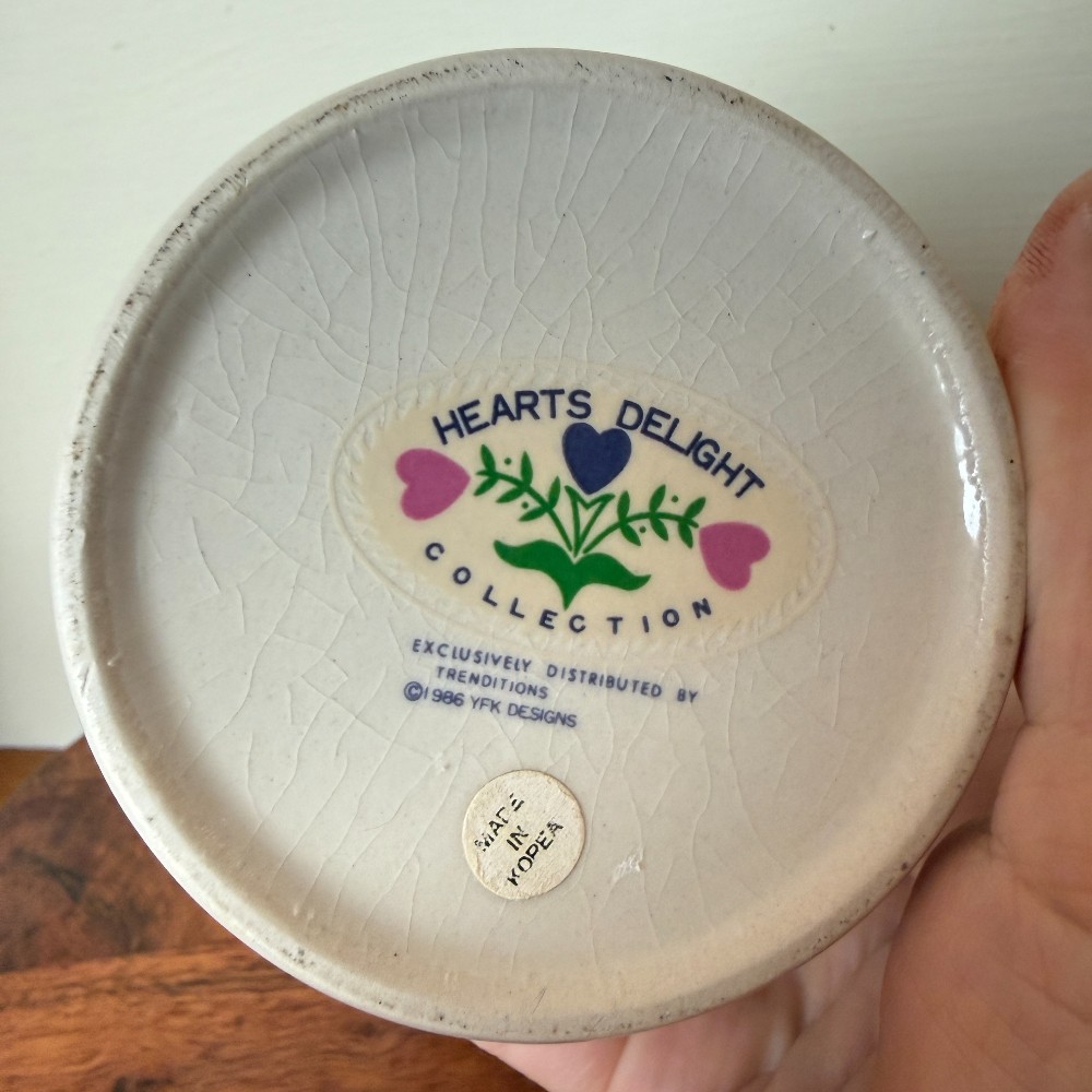 Vintage 1986 Hearts Delight Collection Heart & Vine Mug