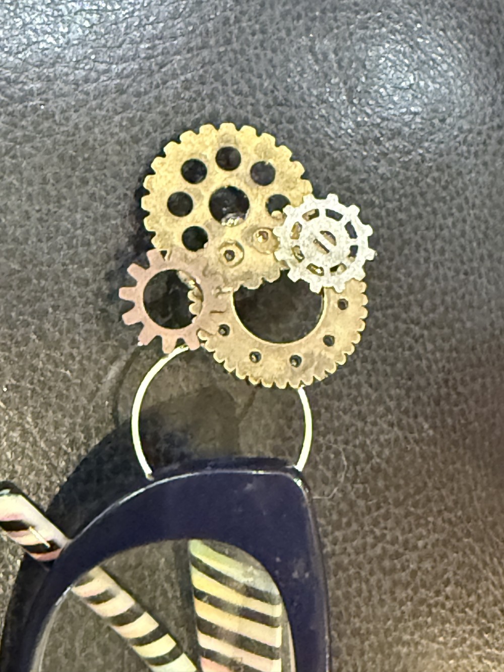 Eyeglass or ID Badge Holder Pin - SteamPunk Gears