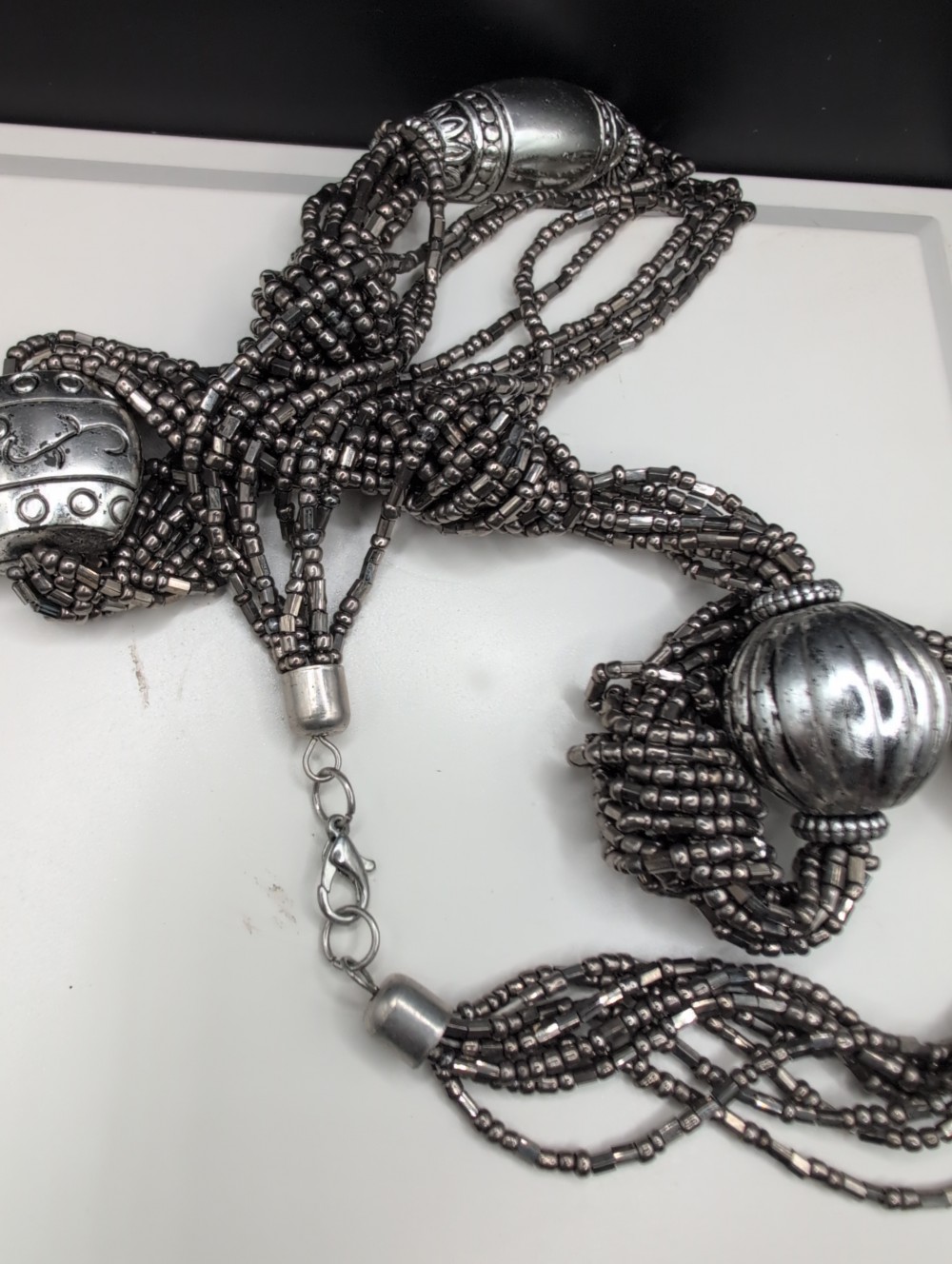 vintage multi-strand torsade statement necklace