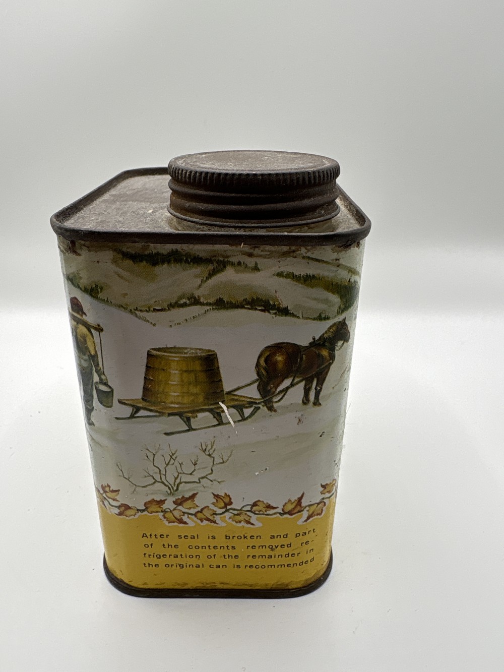 Vermont Maple Syrup 1 QT Metal Can Vintage As-is