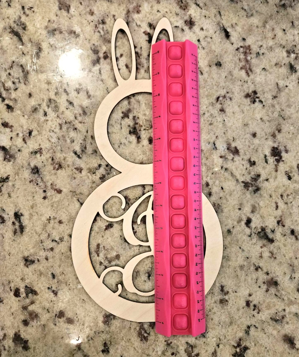 14 in Wood Laser Cut Bunny Monogram - Letter J