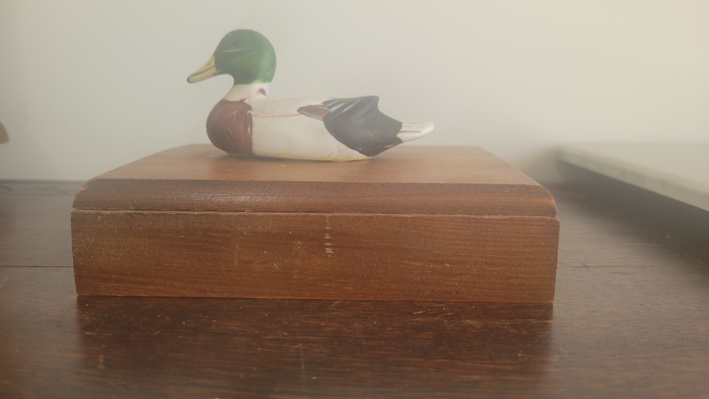 Vtg Duck Playing Card Box