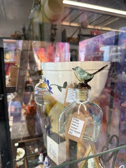 Perfume Bottle Enamel Bird Stopper