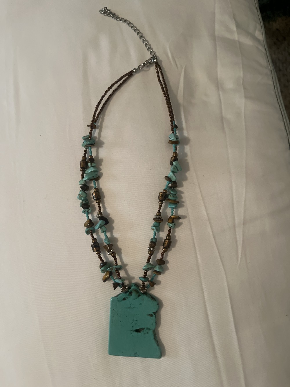 Southwestern brown and turquoise beaded necklace