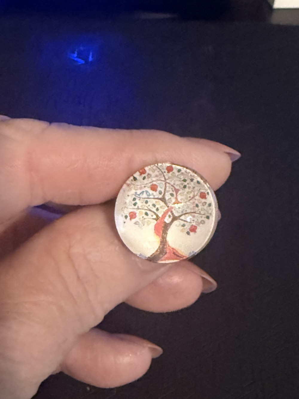 Adjustable Ring - Tree of Life Orange Brown Twisted Tree