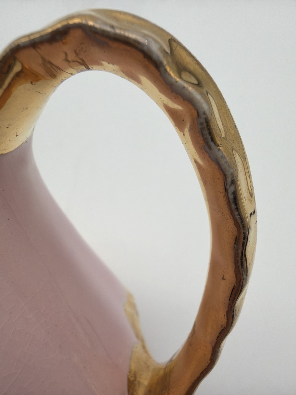 AS IS Vintage Pink & Gold Porcelain Pitcher – Made in USA