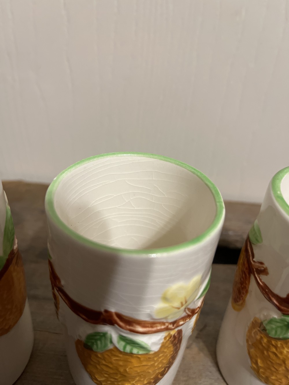 Vtg set of 4 ceramic juice cups