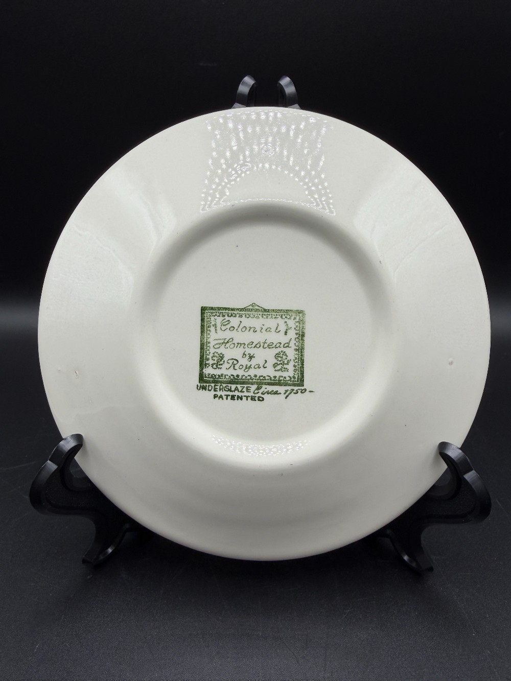 Royal China Colonial Homestead Green Transferware Saucer