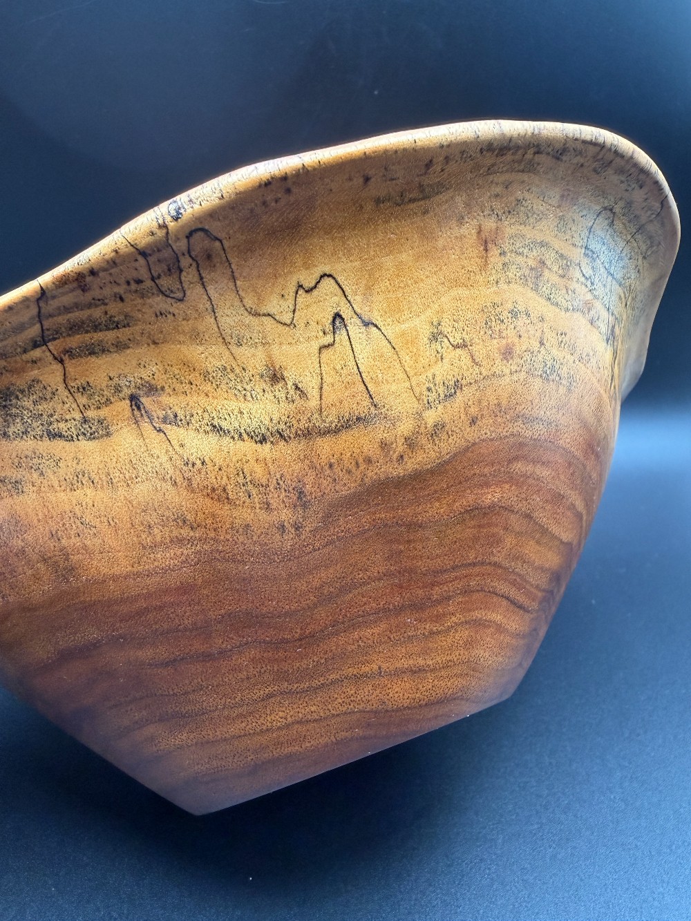 Signed Lindsay Frost Walnut Studio Art Bowl #651 – Spalted Live Edge Turning