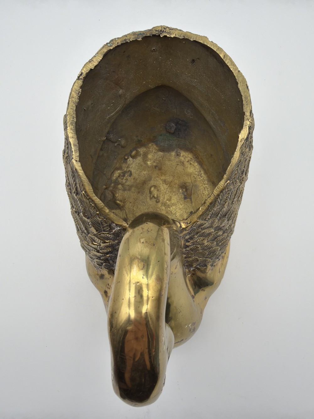 Vintage Cast Brass Swan Planter
