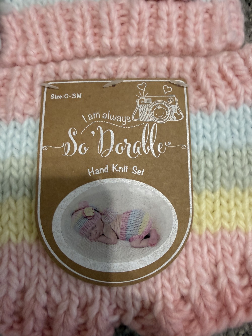 Hand knit newborn baby set