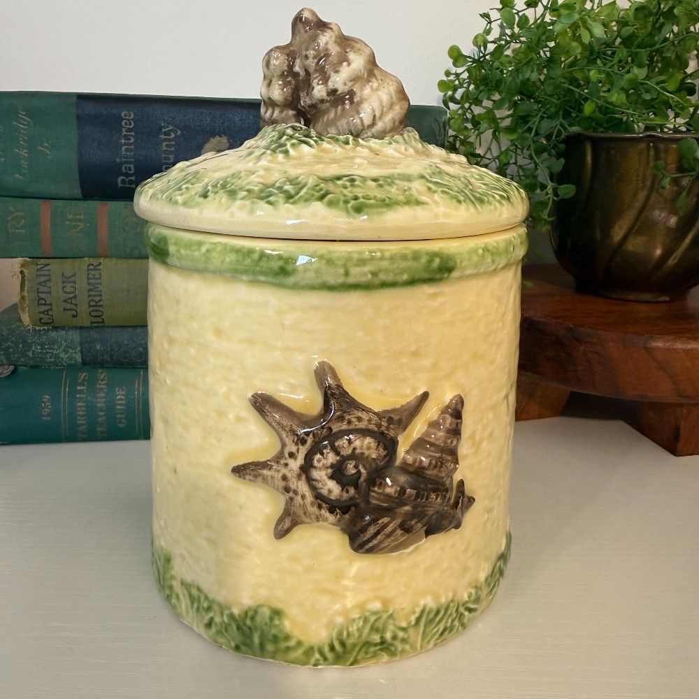 Ceramic Seashell Canister with Lid