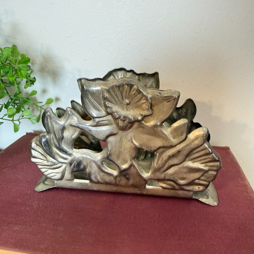 Silverplated Floral Napkin Holder