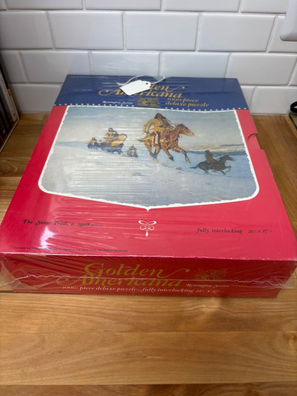 Puzzle Golden Americana The Snow Trail Frederic Remington 1000 Piece Sealed NOS