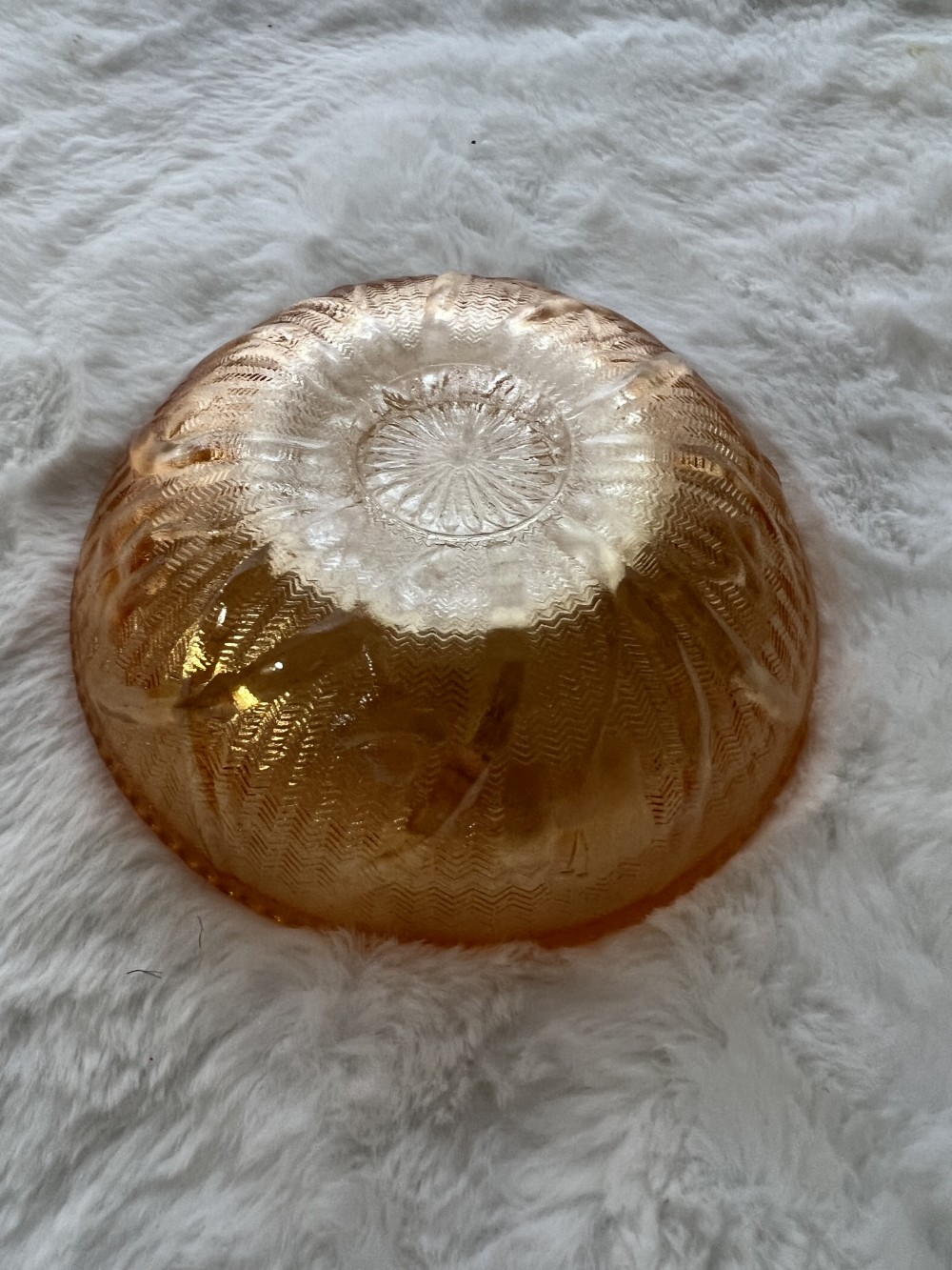 Vintage Amber Depression Glass Bowl