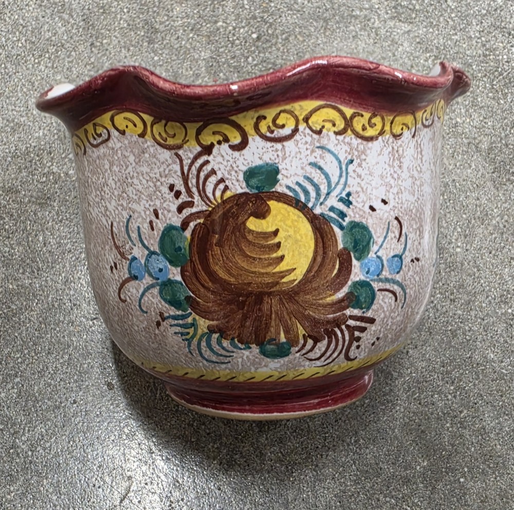 VTG Italian Majolica Contessa Hand Painted Planter