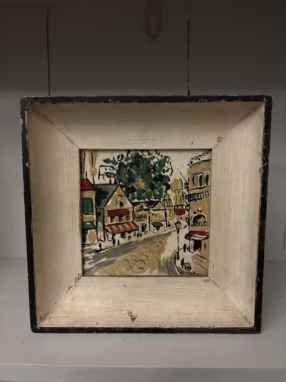 Mid 20th Century original Italian Tile Painting Signed Piacentini