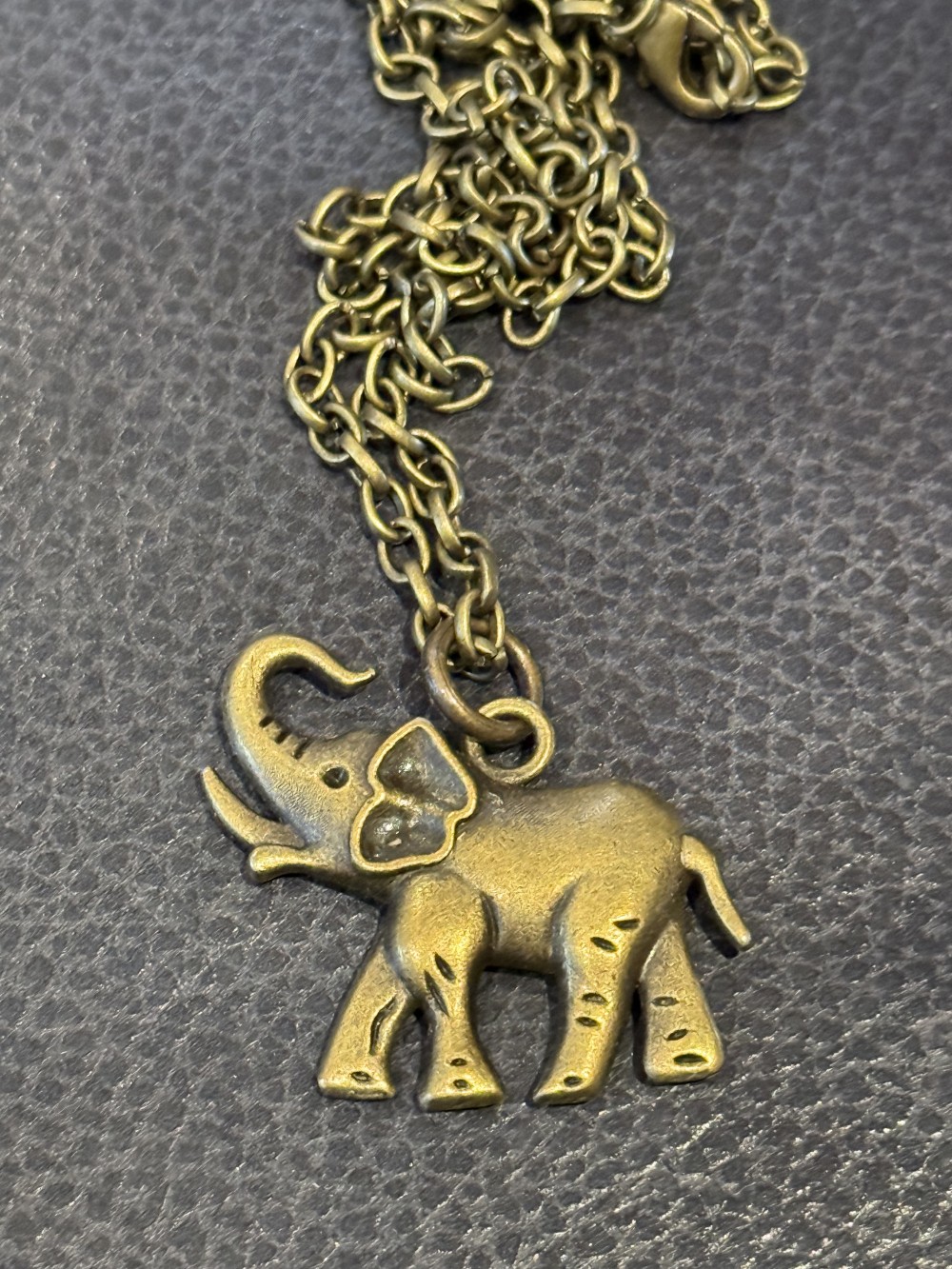 Pendant Necklace - Elephant in Bronze