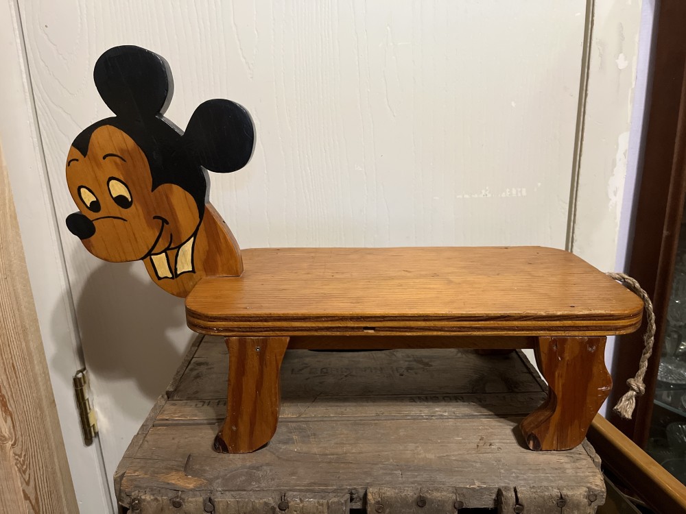 Vtg handmade wood child’s stool