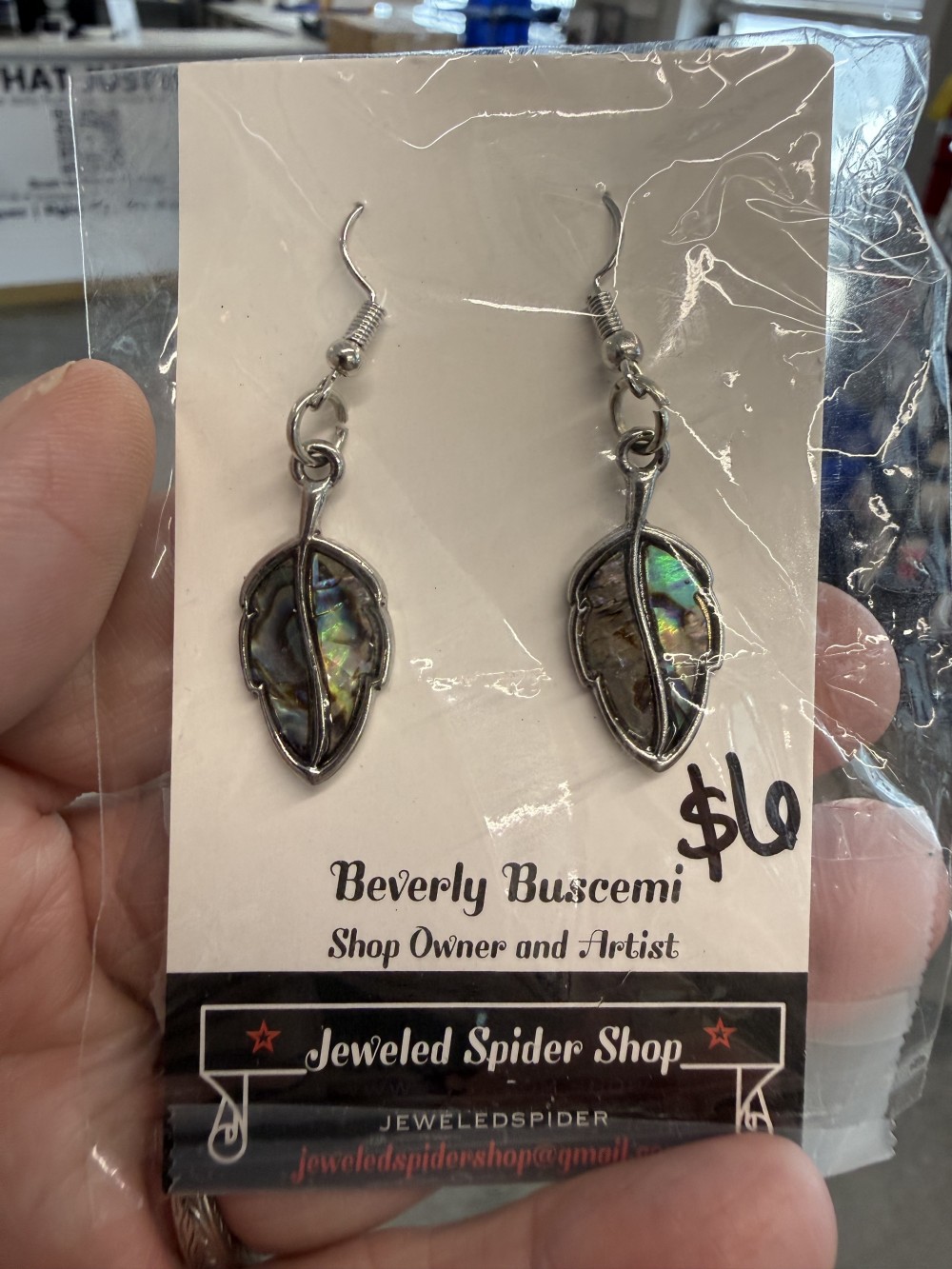 Earrings - Shell Silver leaf