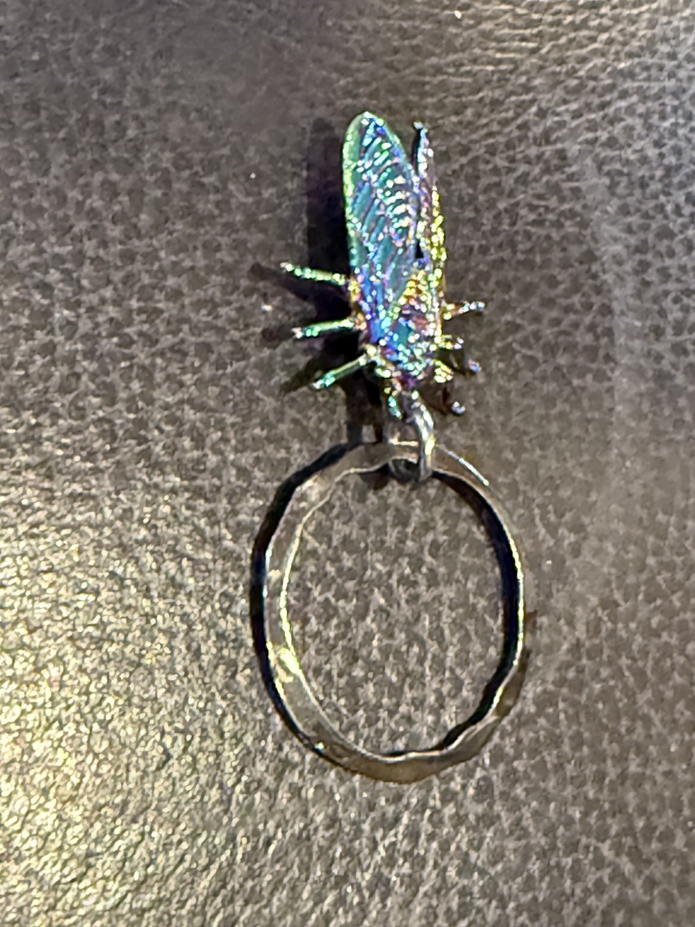 Eyeglass or ID Badge Holder Pin - House Fly Iridescent