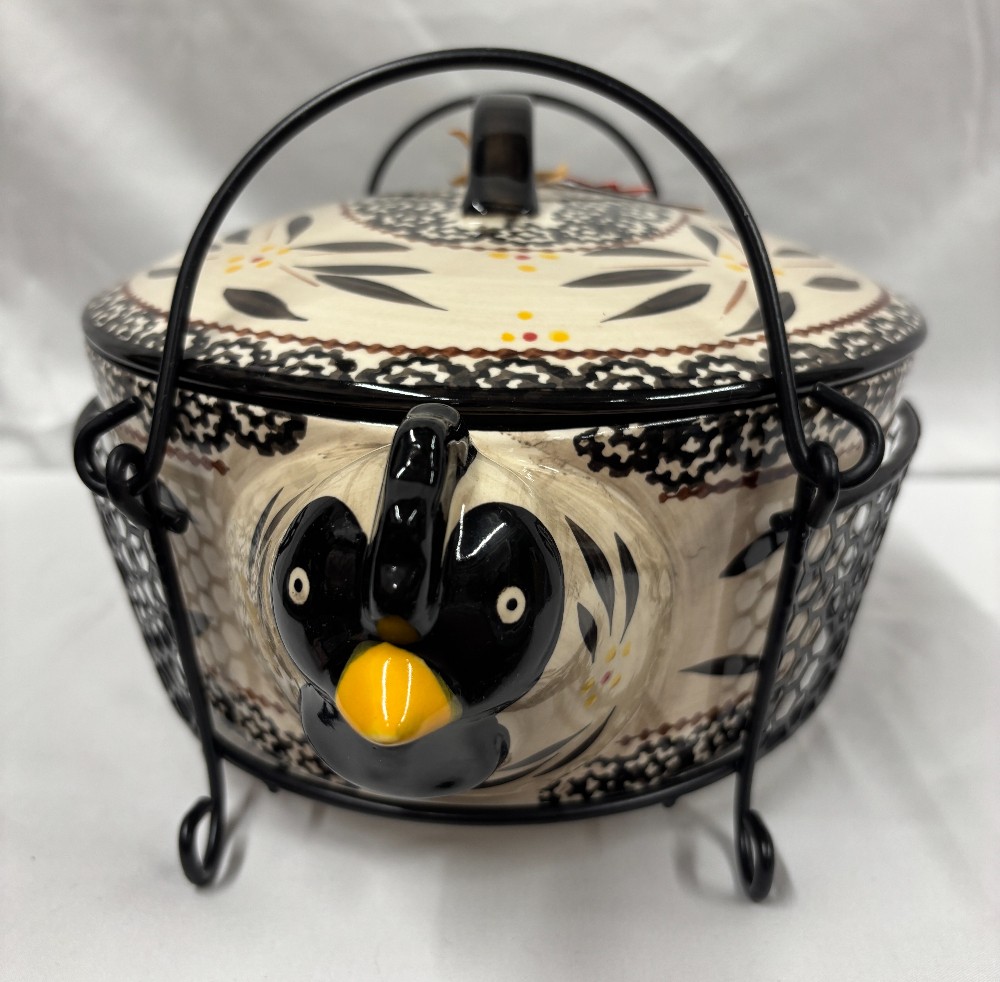 Dinnerware Temp-Tations 11 pcs TARA ovenware chicken hen baker w/wire rack