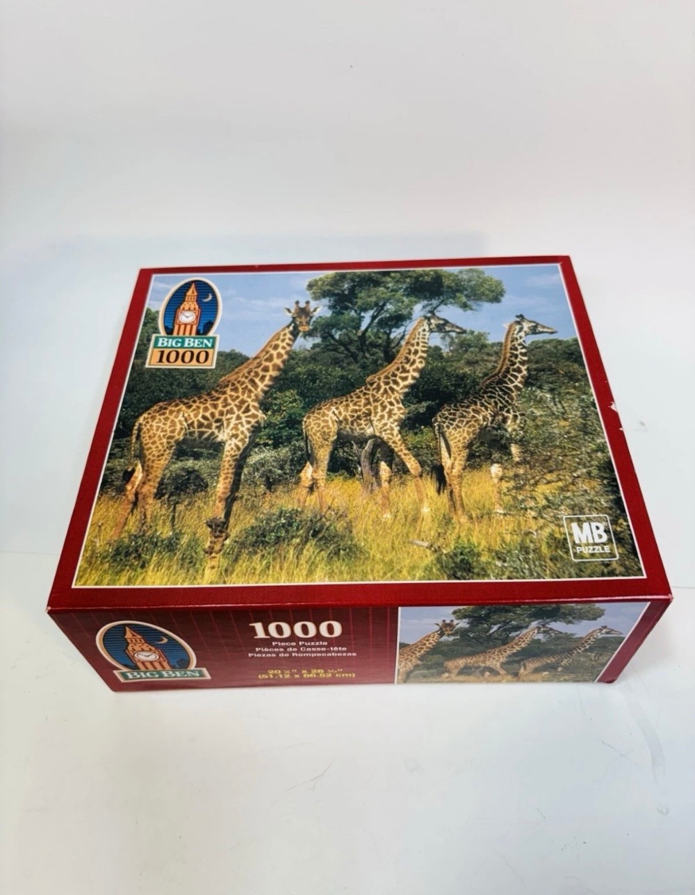 Puzzle Big Ben 1000 Piece Giraffes Safari Wildlife Jigsaw Sealed Milton Bradley