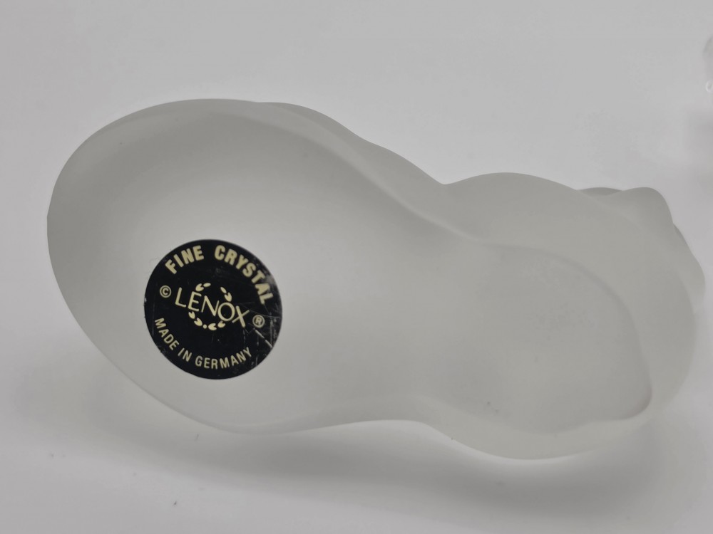 VTG 1993 Lenox Crystal Cat Frosted and Clear Set