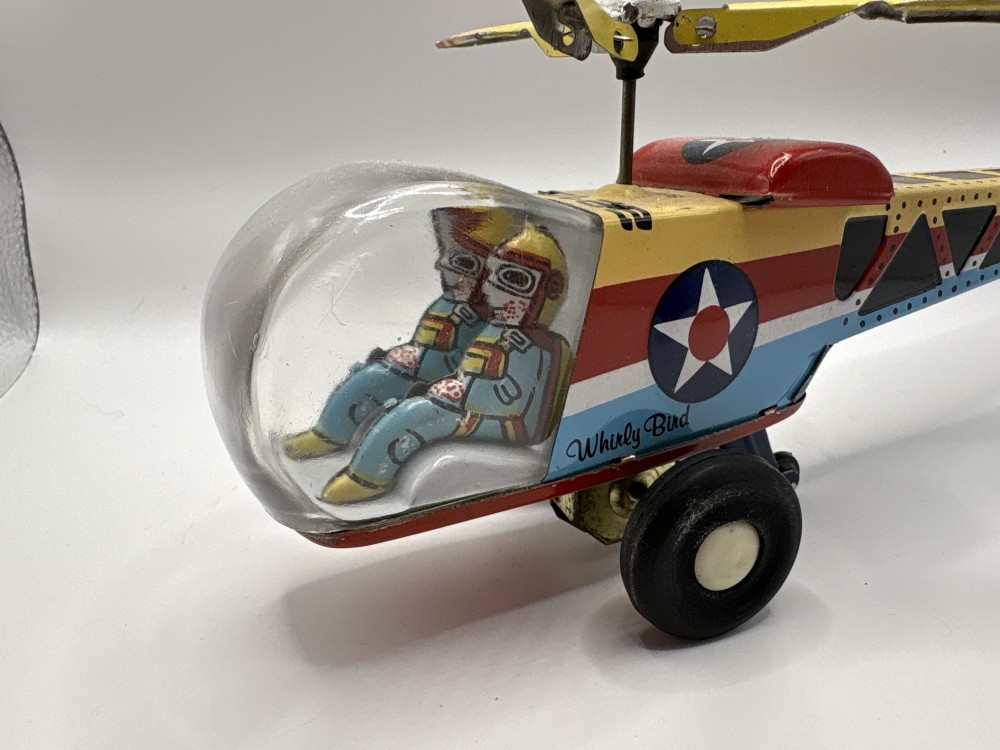 Whirly Bird Tin Toy Vintage with Box As-is