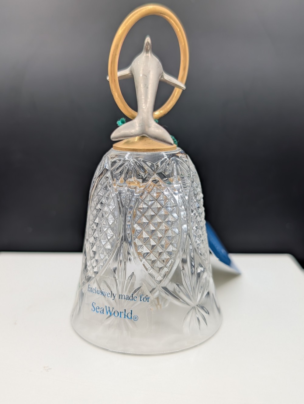 Vintage Seaworld Killarney Crystal Bell w/dolphin handle