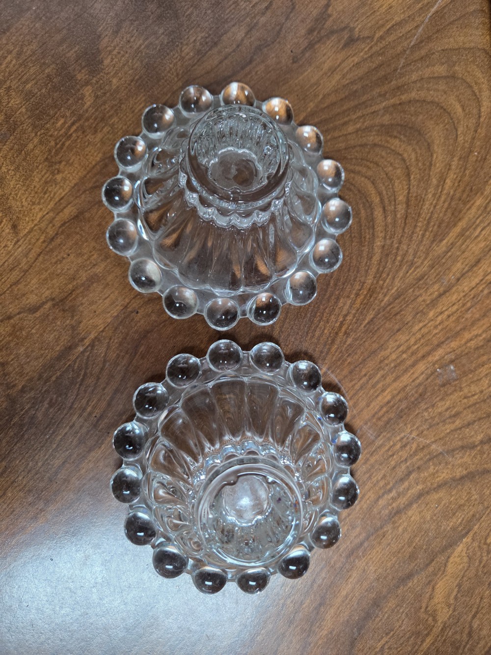 VTG Anchor Hocking Boopie Bubble Glass Candle Holders