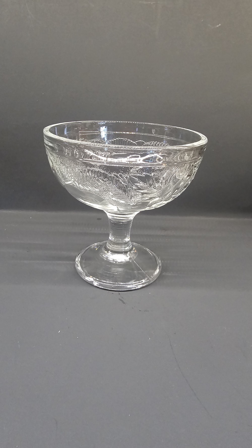 Vintage French Relief fruit pattern glass bowl