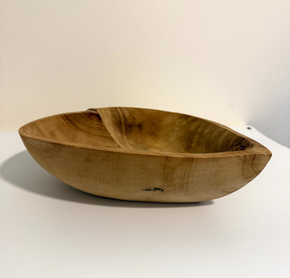Carved Wood Heart Bowl