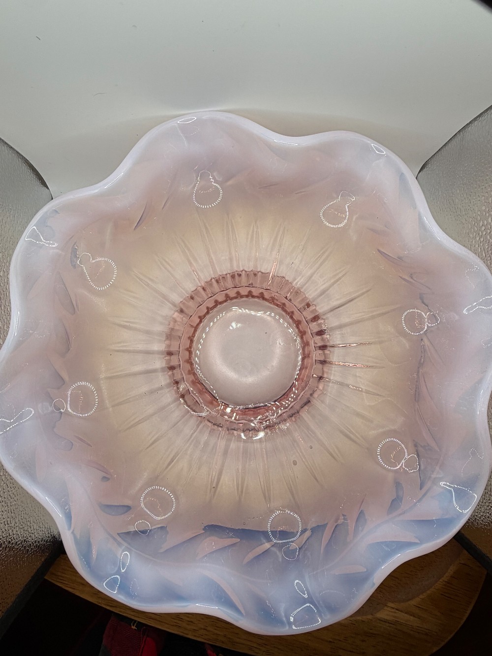 Vintage Indiana Glass Pink Opalescent Bowl