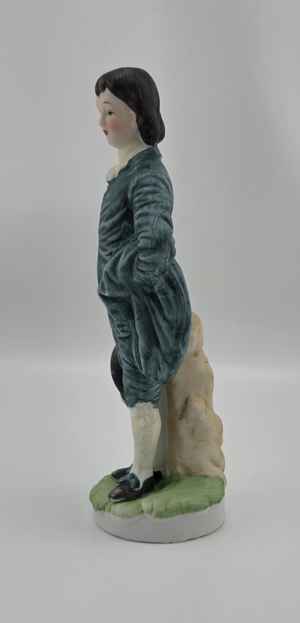 VTG Hand Painted Blue Boy Bisque Figurine