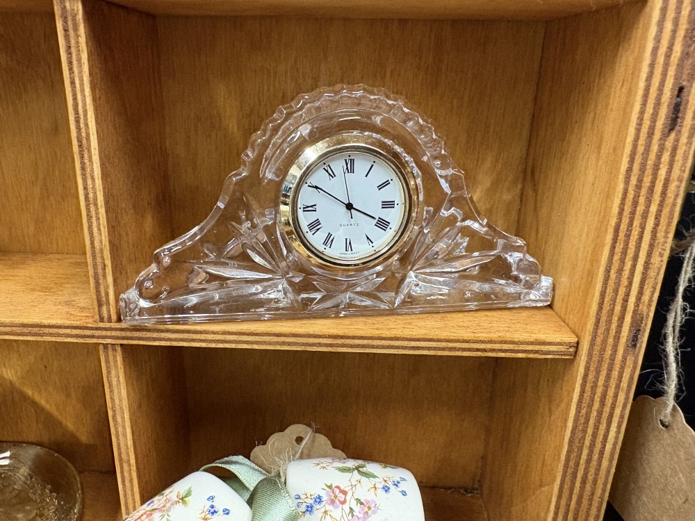 Godinger Crystal Legends Cut Glass Desk clock