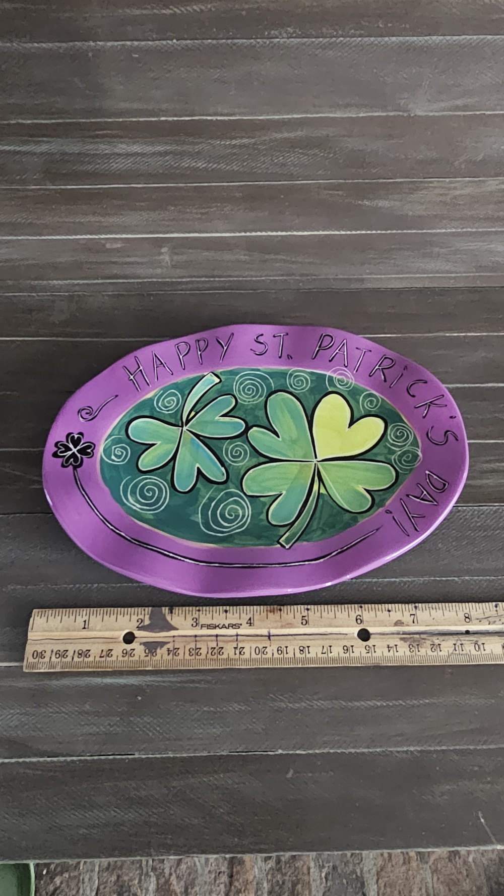 Studio Design oval St Patrick's Day ceramic plate