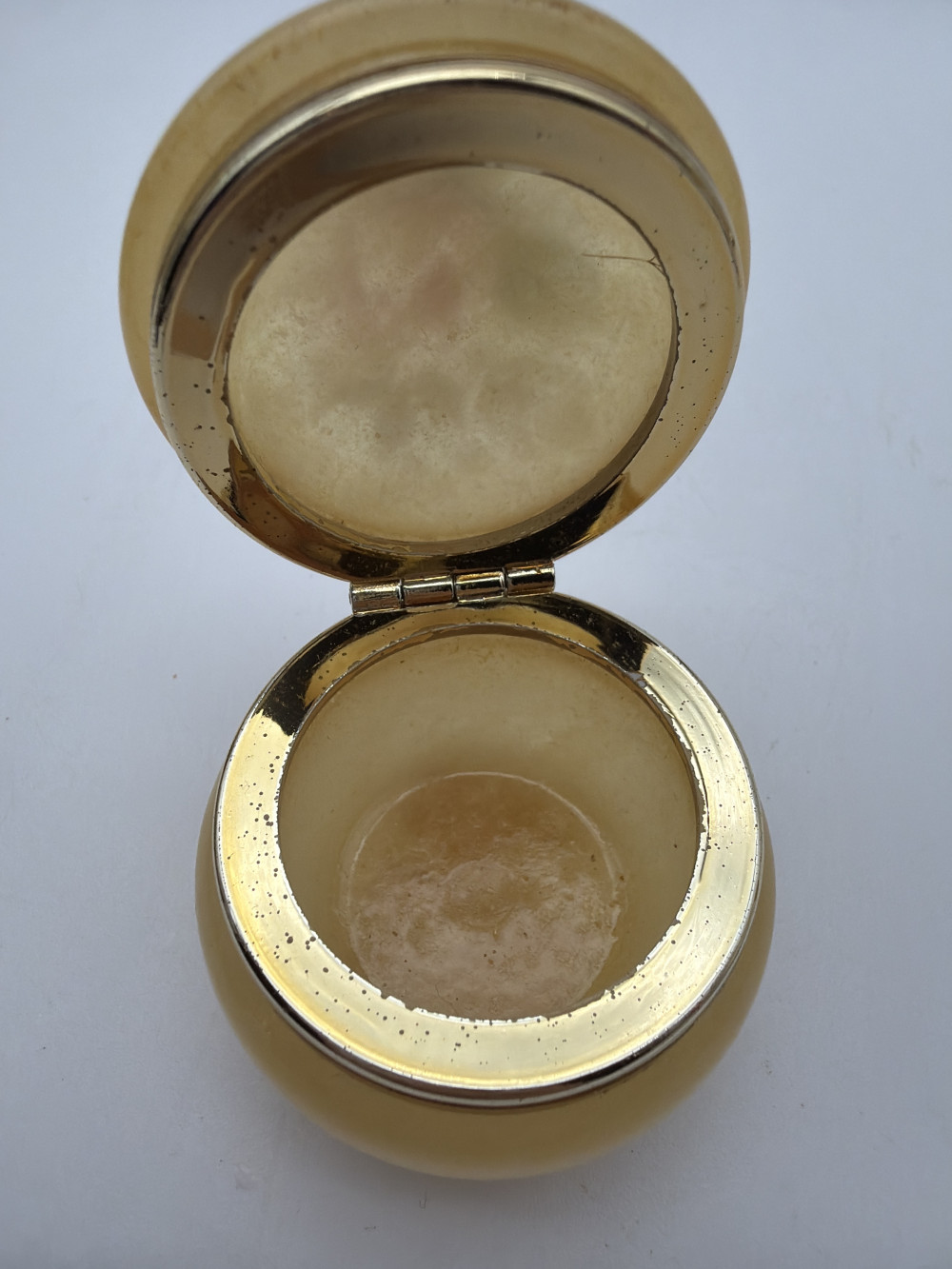 Vtg Italian Alabaster Rose Trinket Box