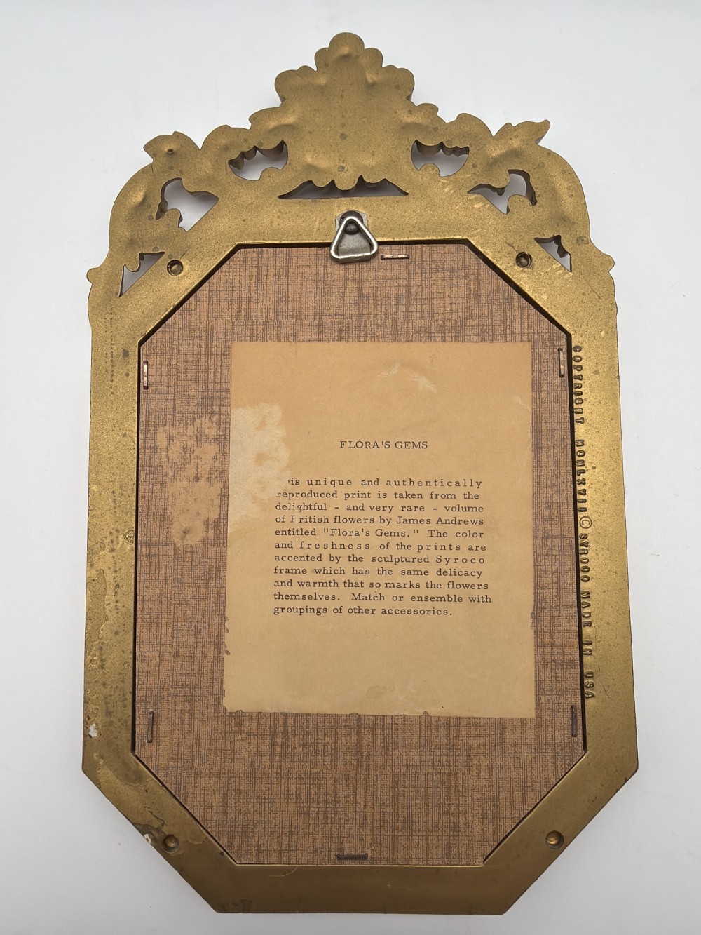 1967 Syroco Floras Gems Floral Plaque