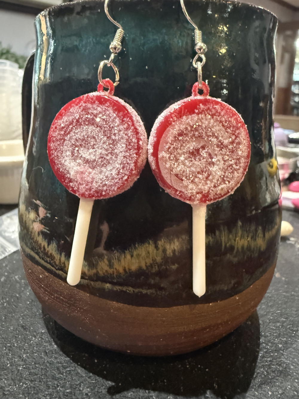 Earrings - Candy, Lolly Pops, Suckers, Red