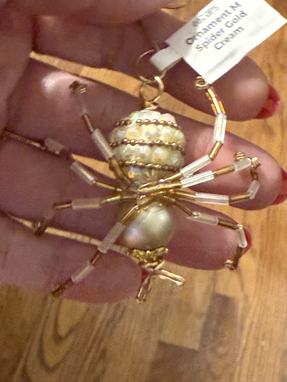 Ornament M Spider Gold Cream