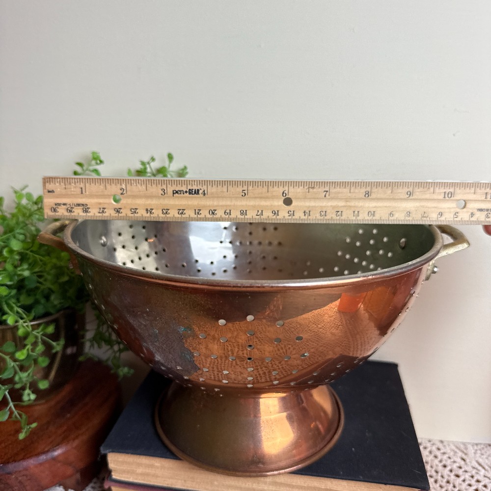 Vintage Copper Footed Colander