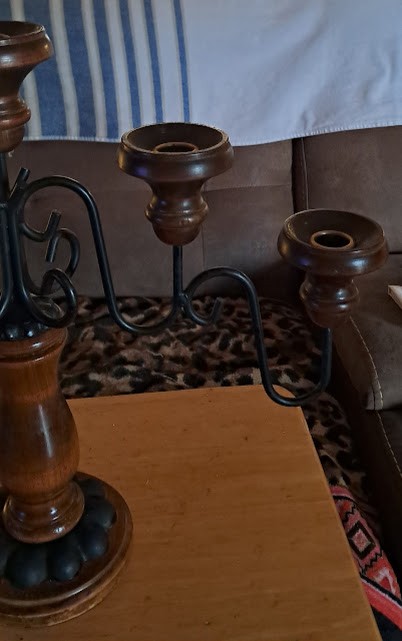 Wooden Candelabra, 5 Arm
