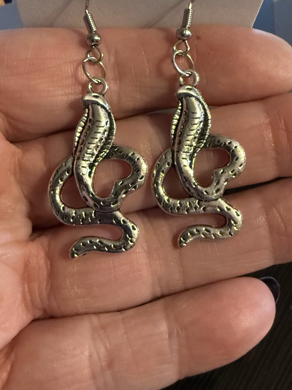 Earrings - Cobra in Silver Snake, Serpent, Snakes, Serpents